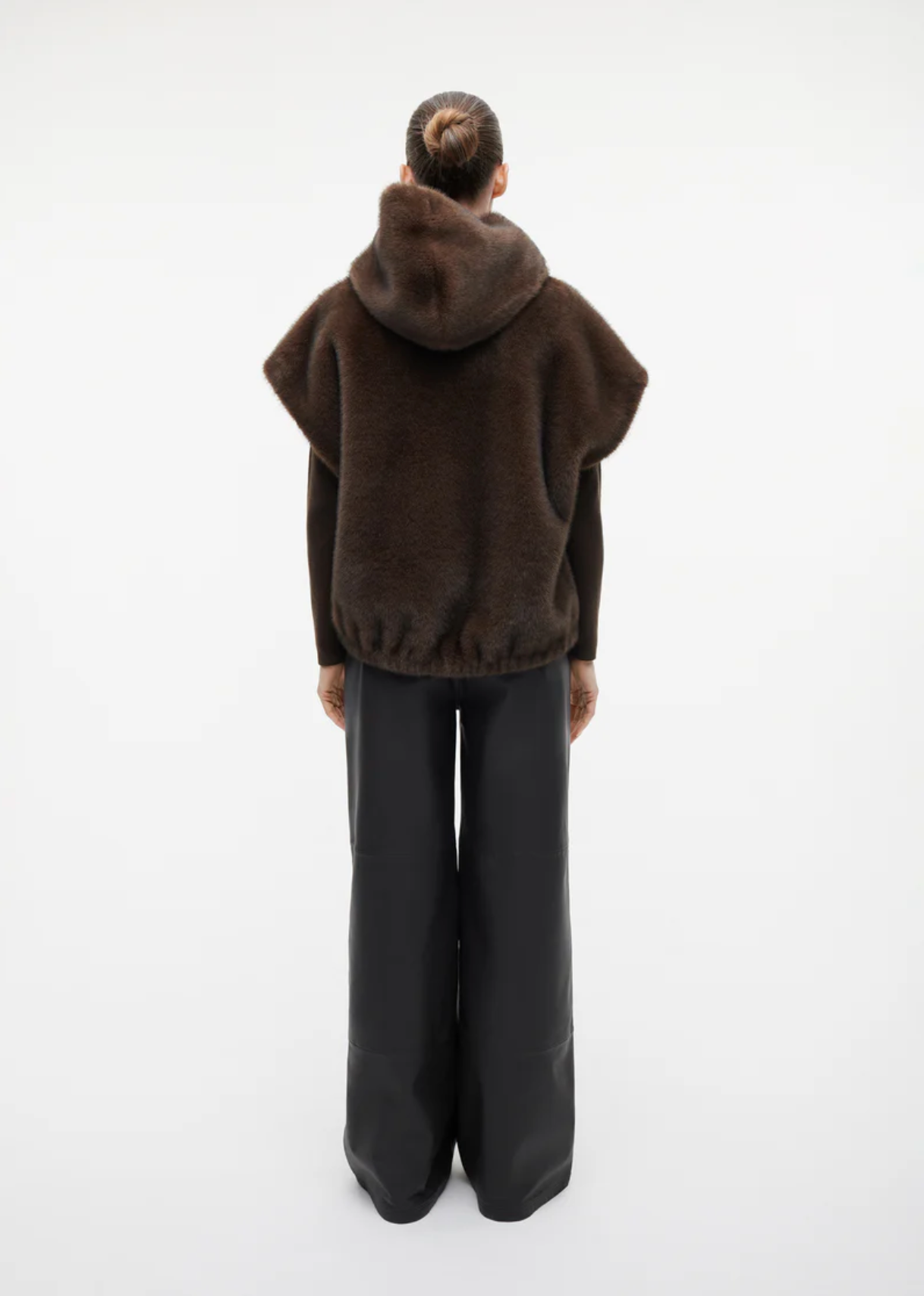 Oleana Faux Mink Vest Choco Choco Jakker