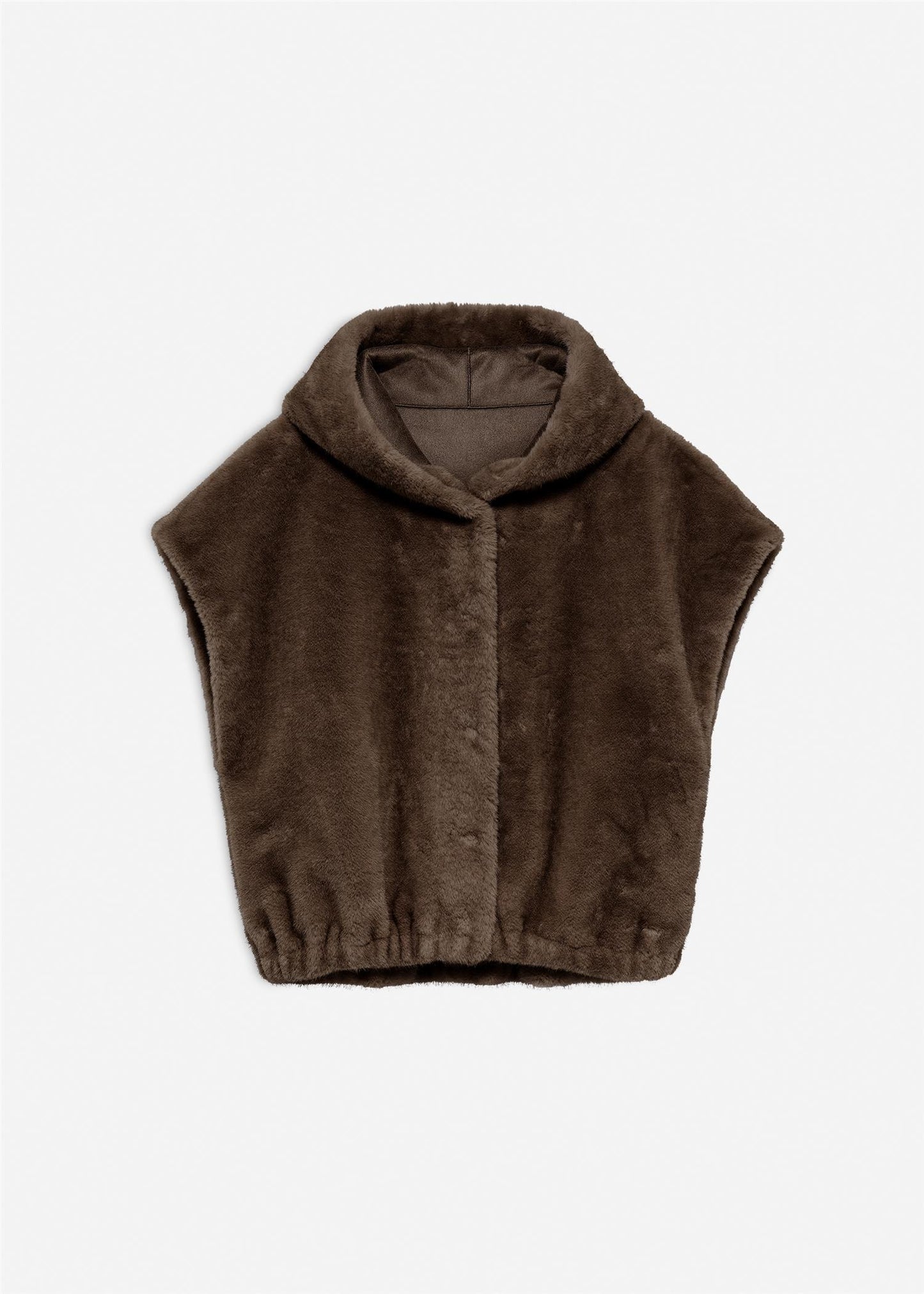 Oleana Faux Mink Vest Choco Choco Jakker