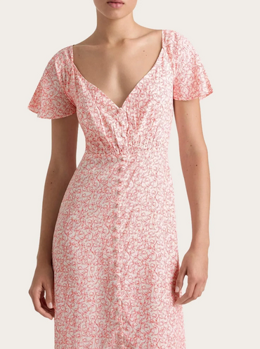 Aurelie Midi Dress Micro Calla Print Kjoler