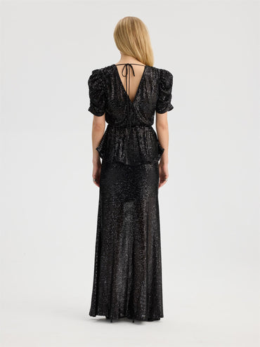 Frederikke Rv Seq Blouse Black Bluser