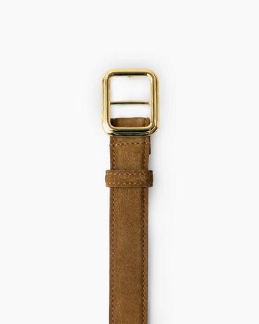 The Georgia Wide Belt Gold Maple Brown Suede Belter