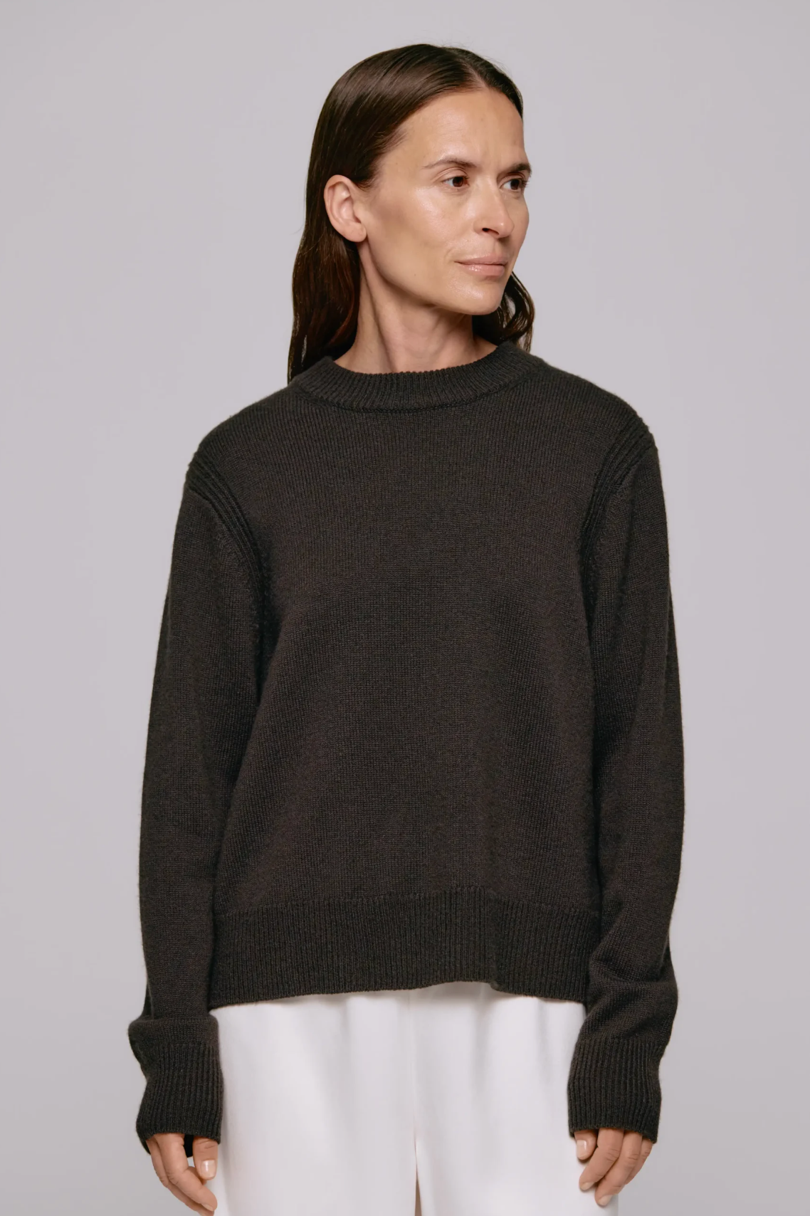 Alma Sweater Dark Brown Gensere