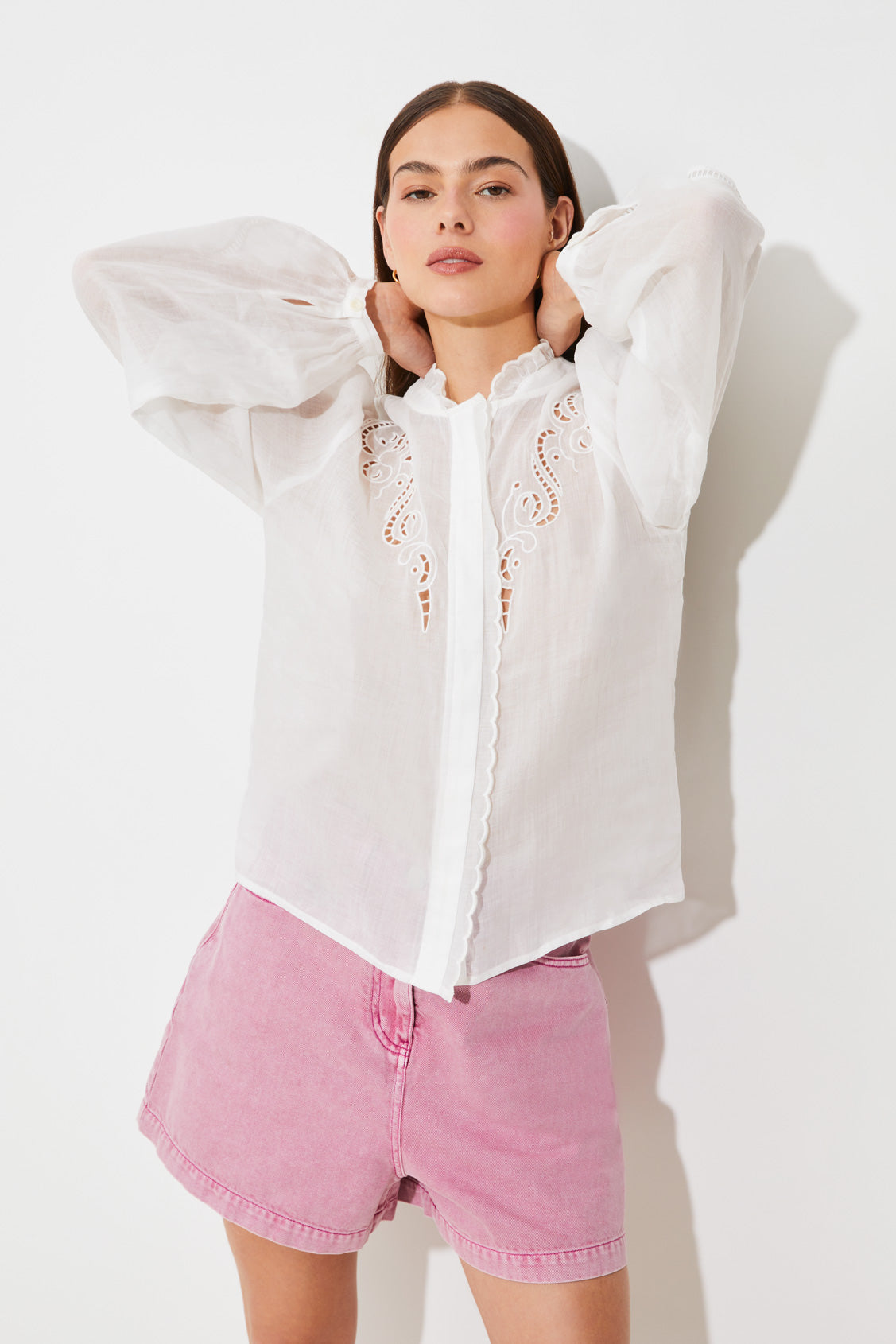 Leony Blouse Blanc Casse Bluser