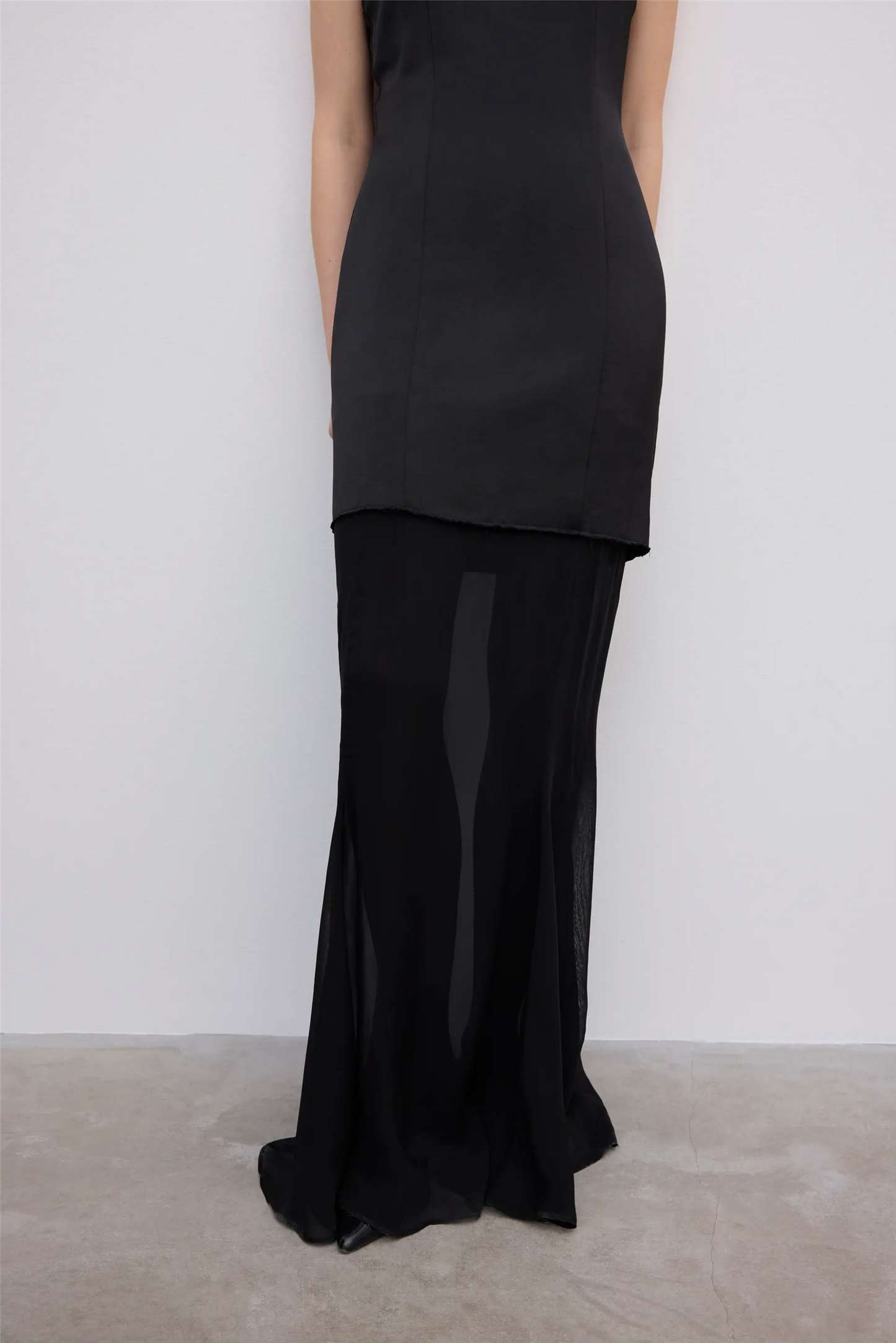 Two-Layer Maxi Dress Black
