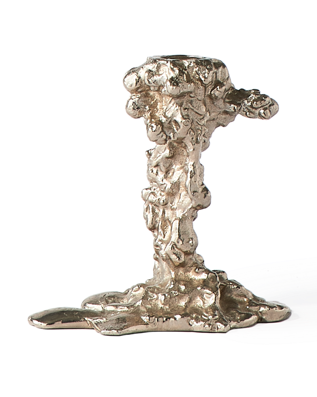 Drip Candle Holder S Silver