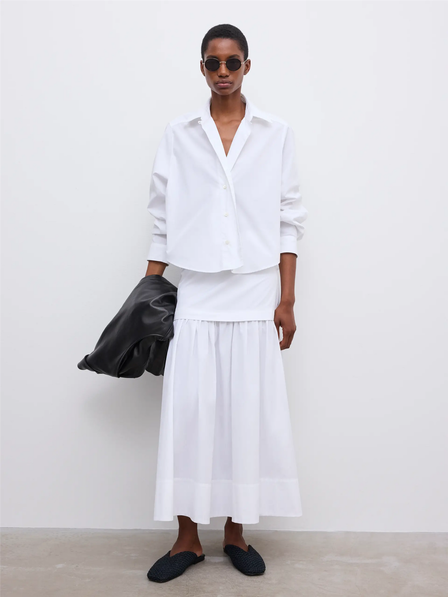 Cropped Shirt White Bluser