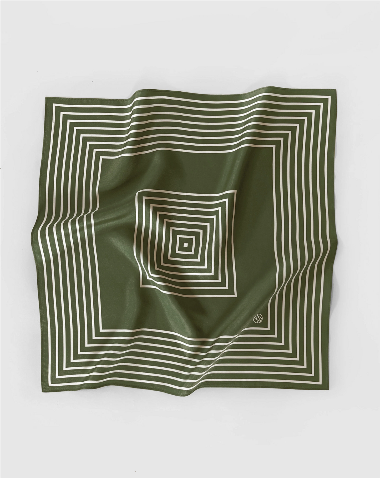 Striped Scarf Green & Cream Tilbehør