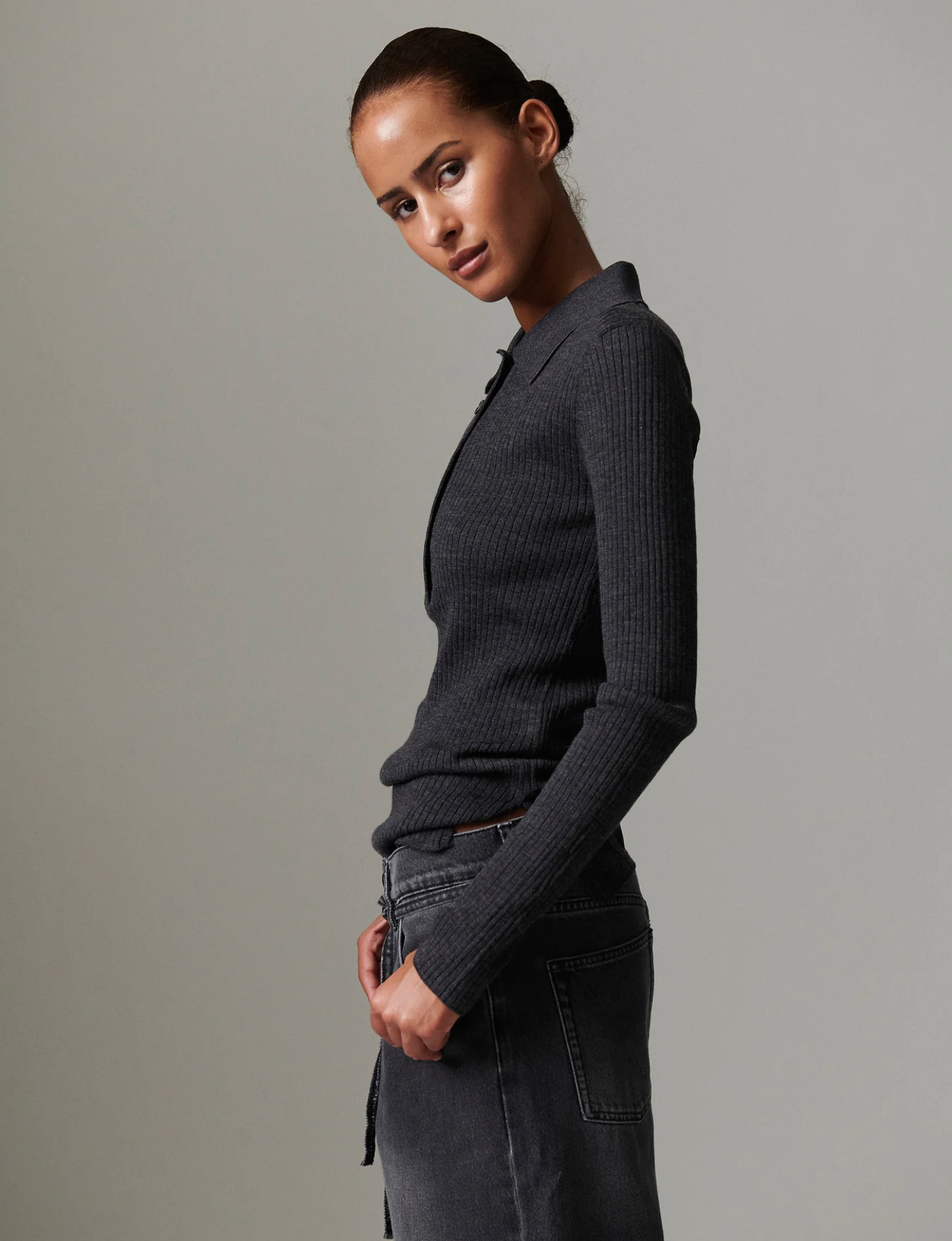 Murphy Pullover Dark Grey Melange Gensere