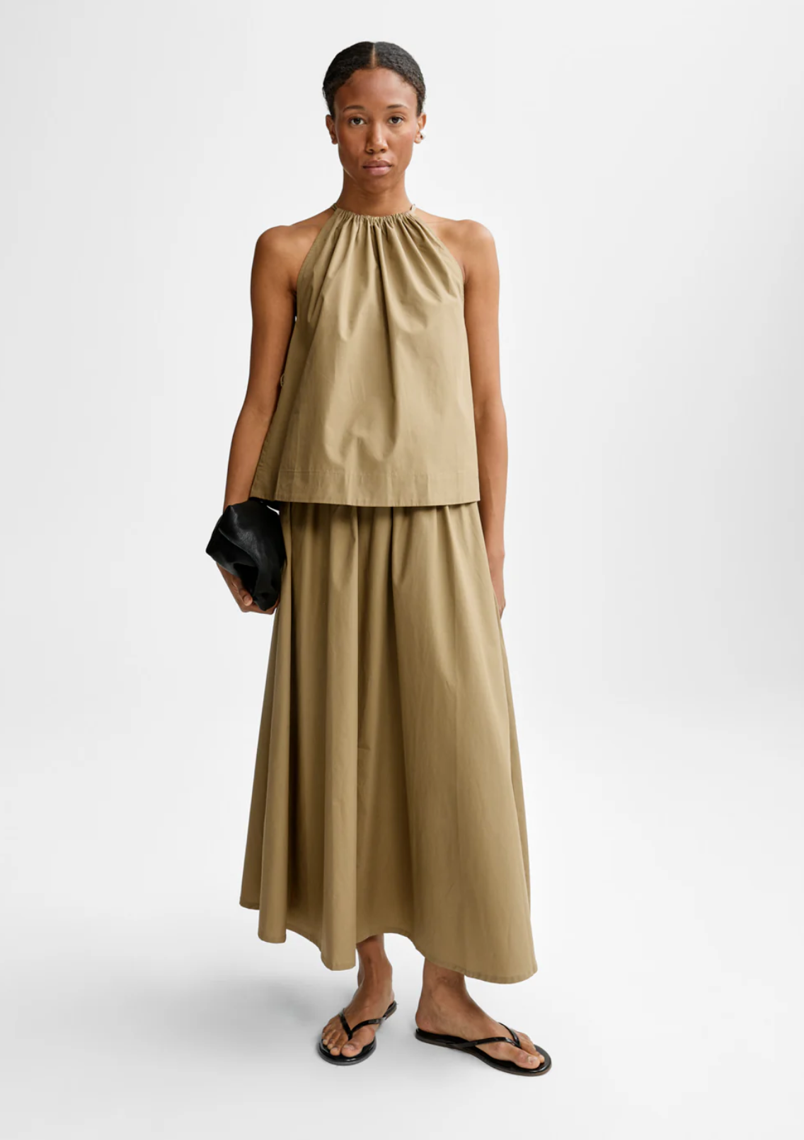 Daija Poplin Skirt Wood Skjørt