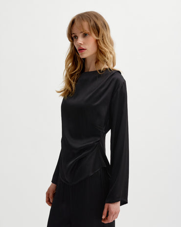 Paris Blouse Black Bluser