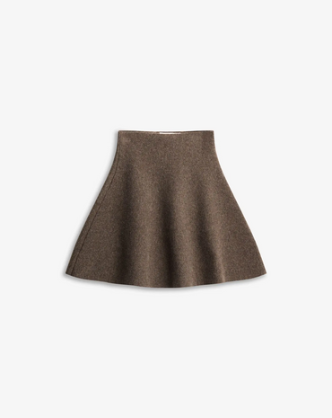 Serge Merino Skirt Brown Melange Skjørt