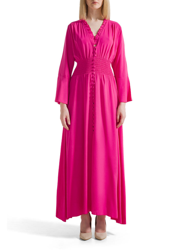 Sally Long Dress Pink Solid Kjoler