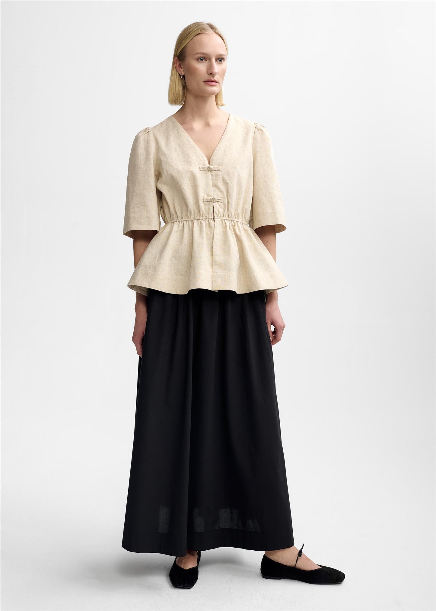 Monic Linen Top Sand T-skjorter