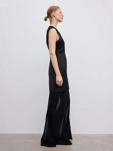 Two-Layer Maxi Dress Black