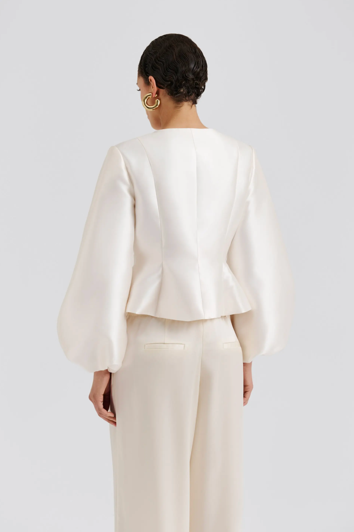 Vendela Balloon Sleeve Blouse Ivory Bluser