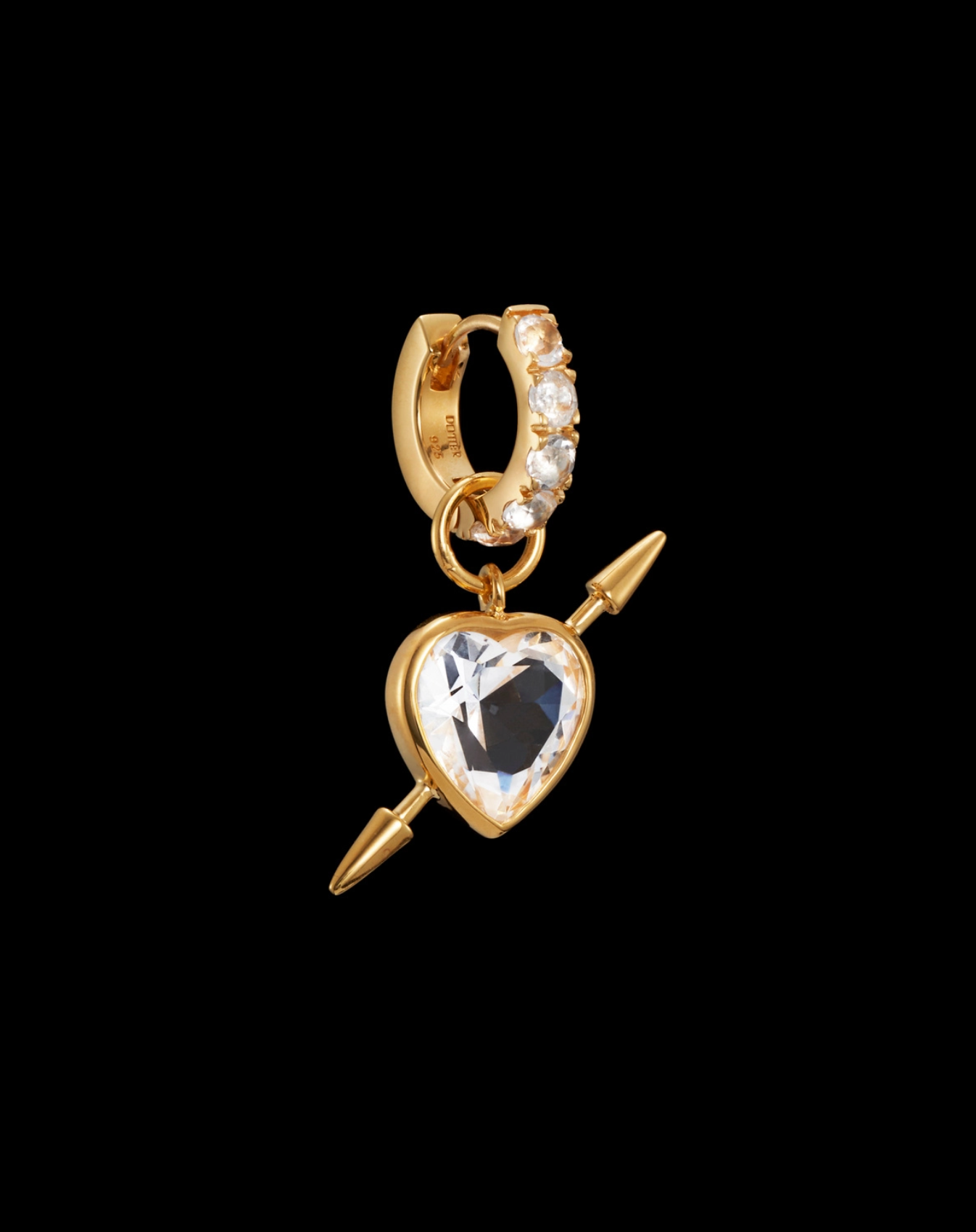 Rebel Love Gold-Plated Silver - Clear Quartz Øredobber