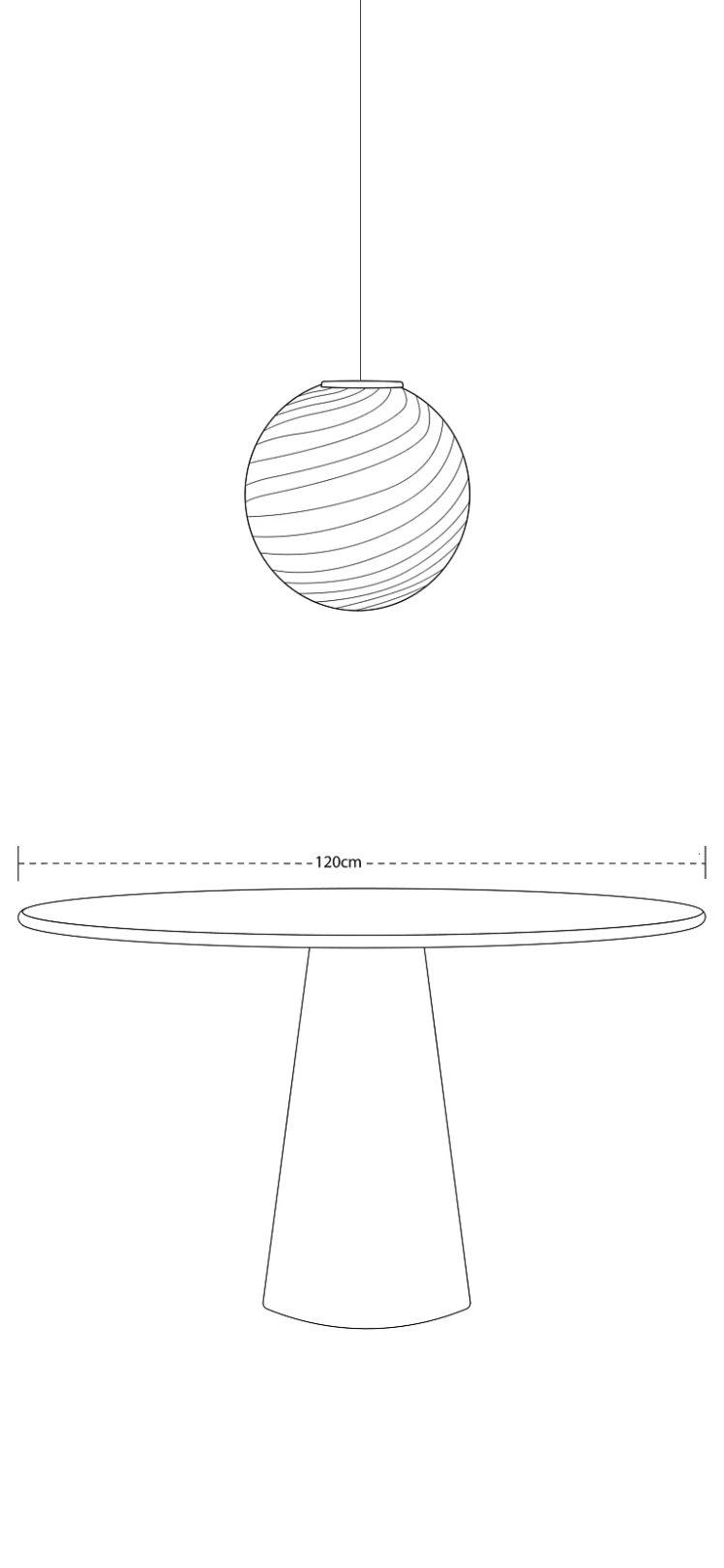 Ø40 Murano Pendel Blå Swirl Lamper