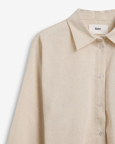 Atari Linen Shirt Raw Beige Bluser