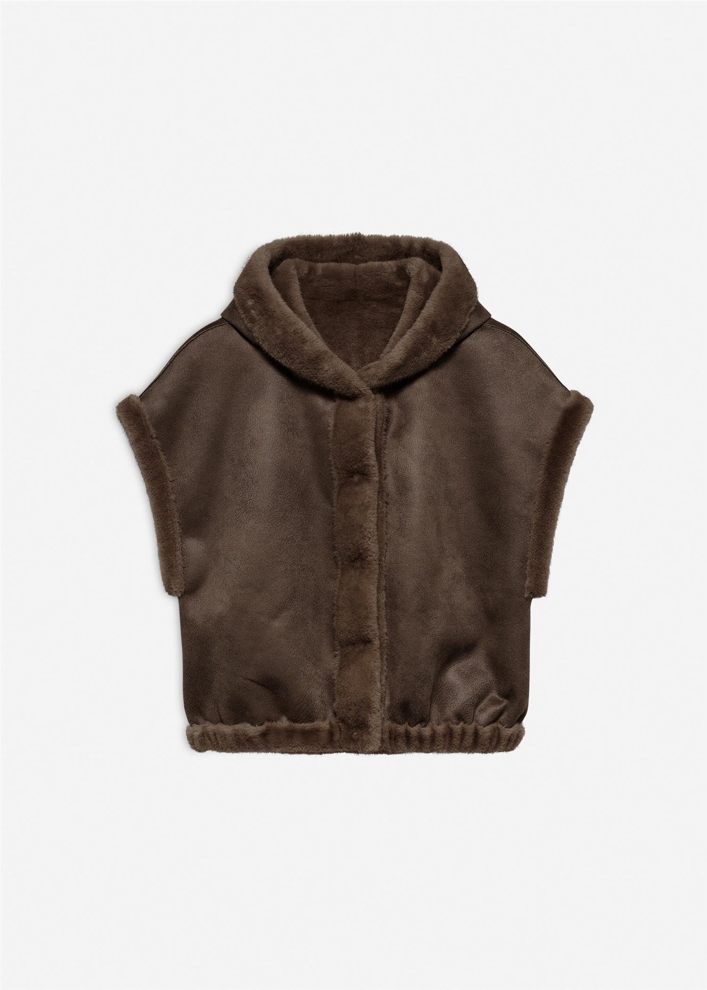 Oleana Faux Mink Vest Choco Choco Jakker