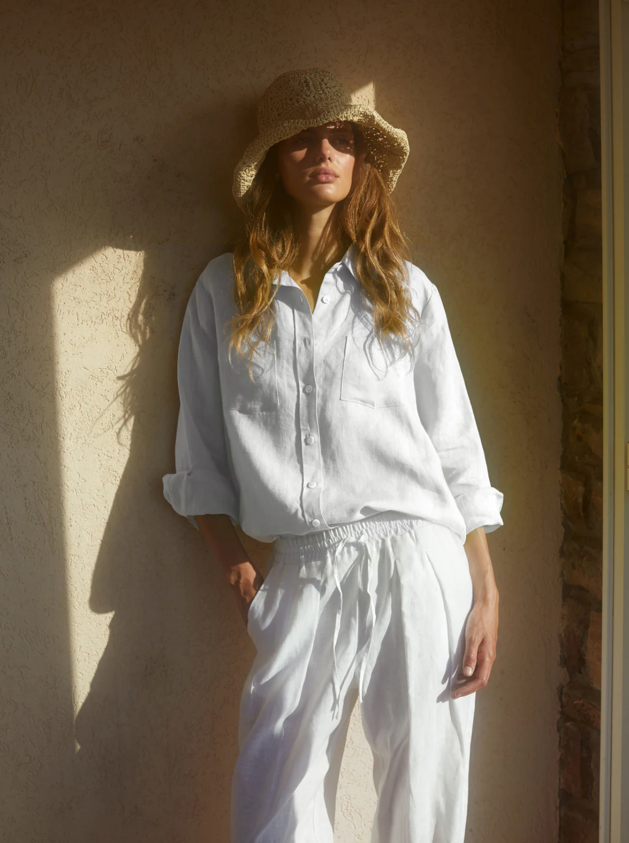 Nicci Linen Shirt White Bluser