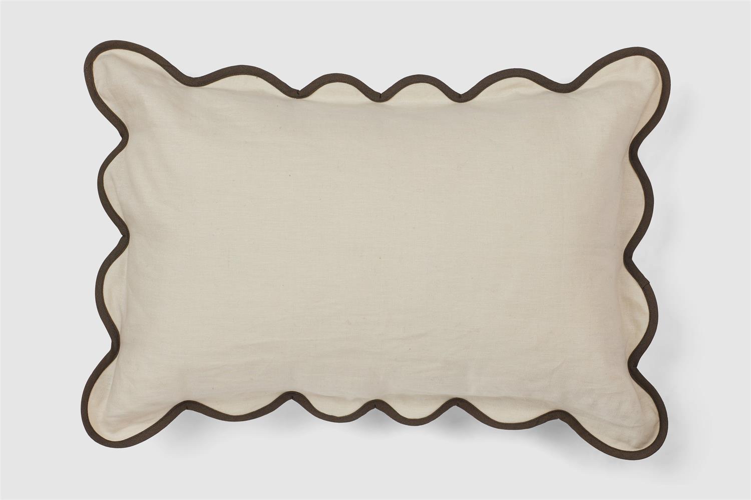 Poppy Cushion Cover Ivory Brown Puter