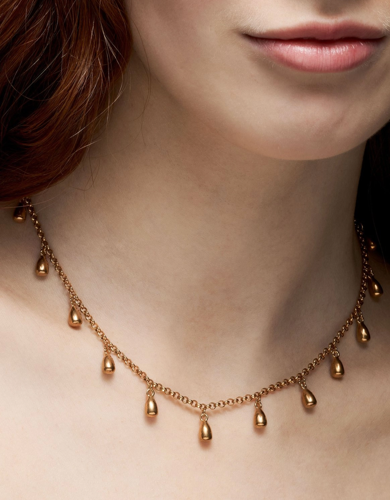 Sirens Tears Necklace Gold-Plated Silver Smykker