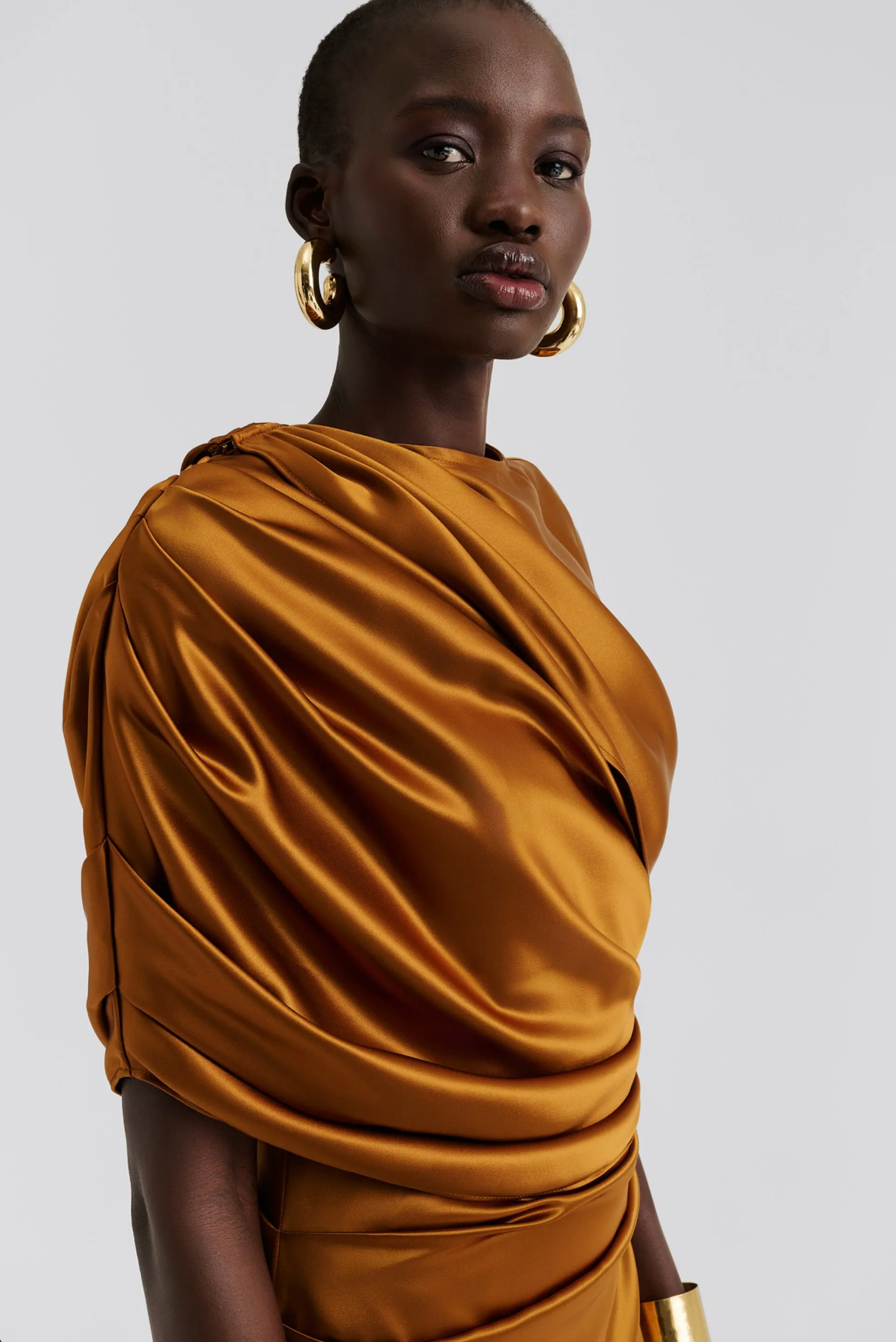 Cassi Draped Fitted Maxi Dress Amber Kjoler