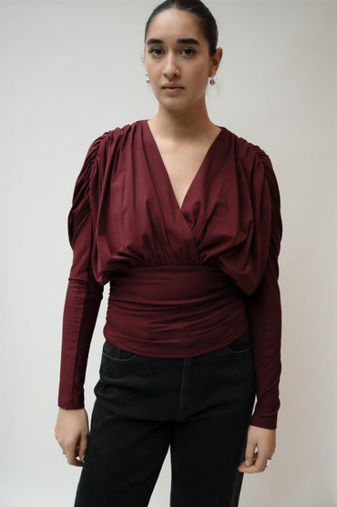 Salvia Top Burgundy Bluser