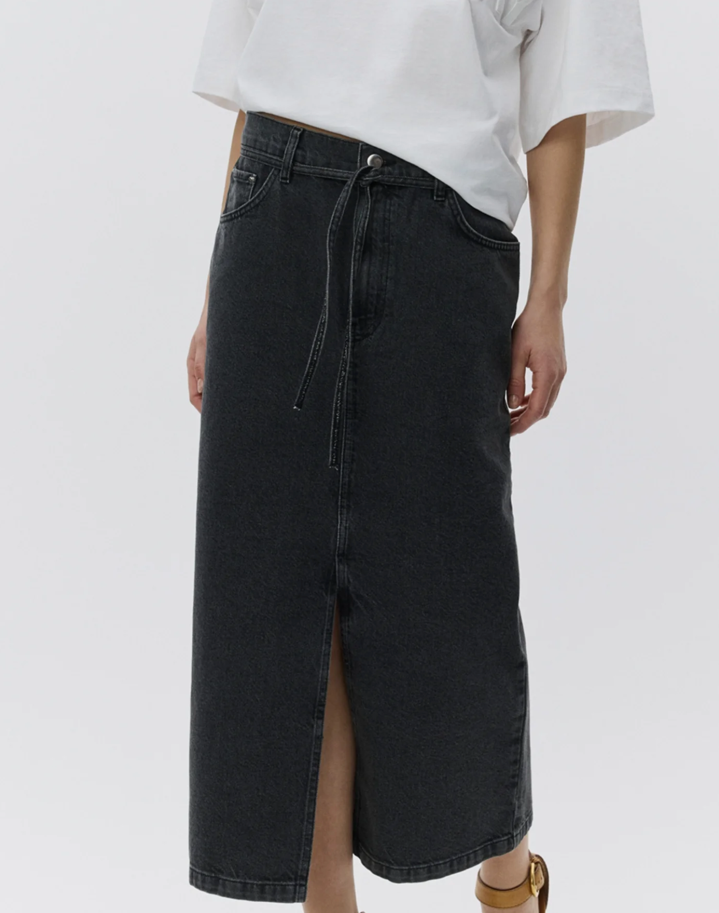 Ben - Black Denim Skirt Skjørt