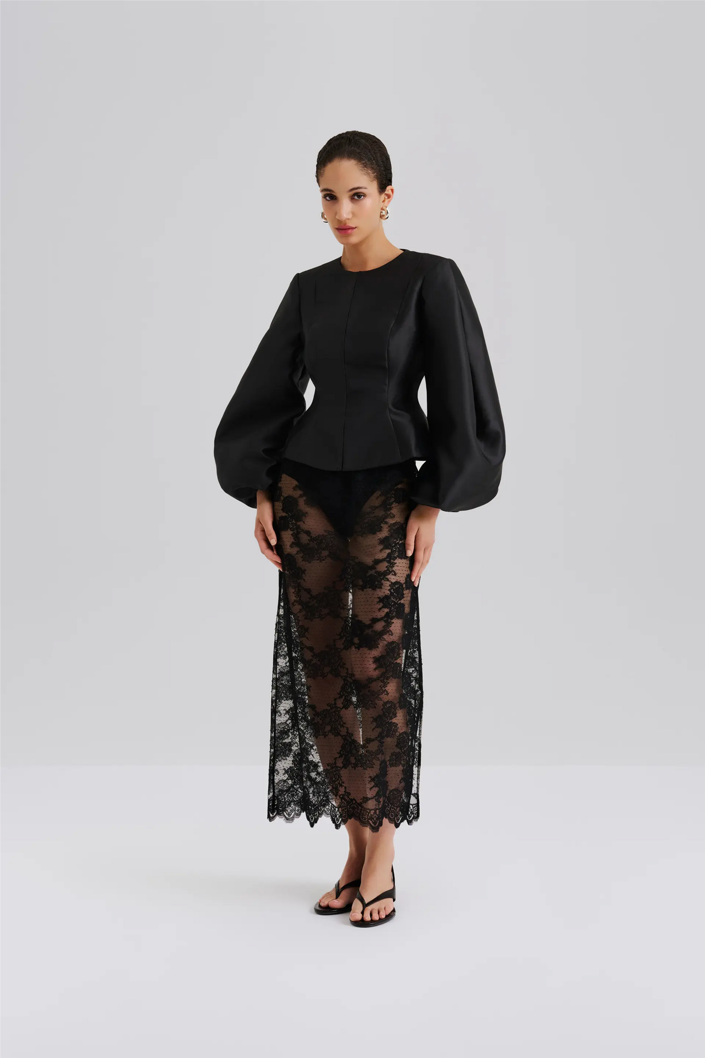 Bluser | Vendela Balloon Sleeve Blouse Black
