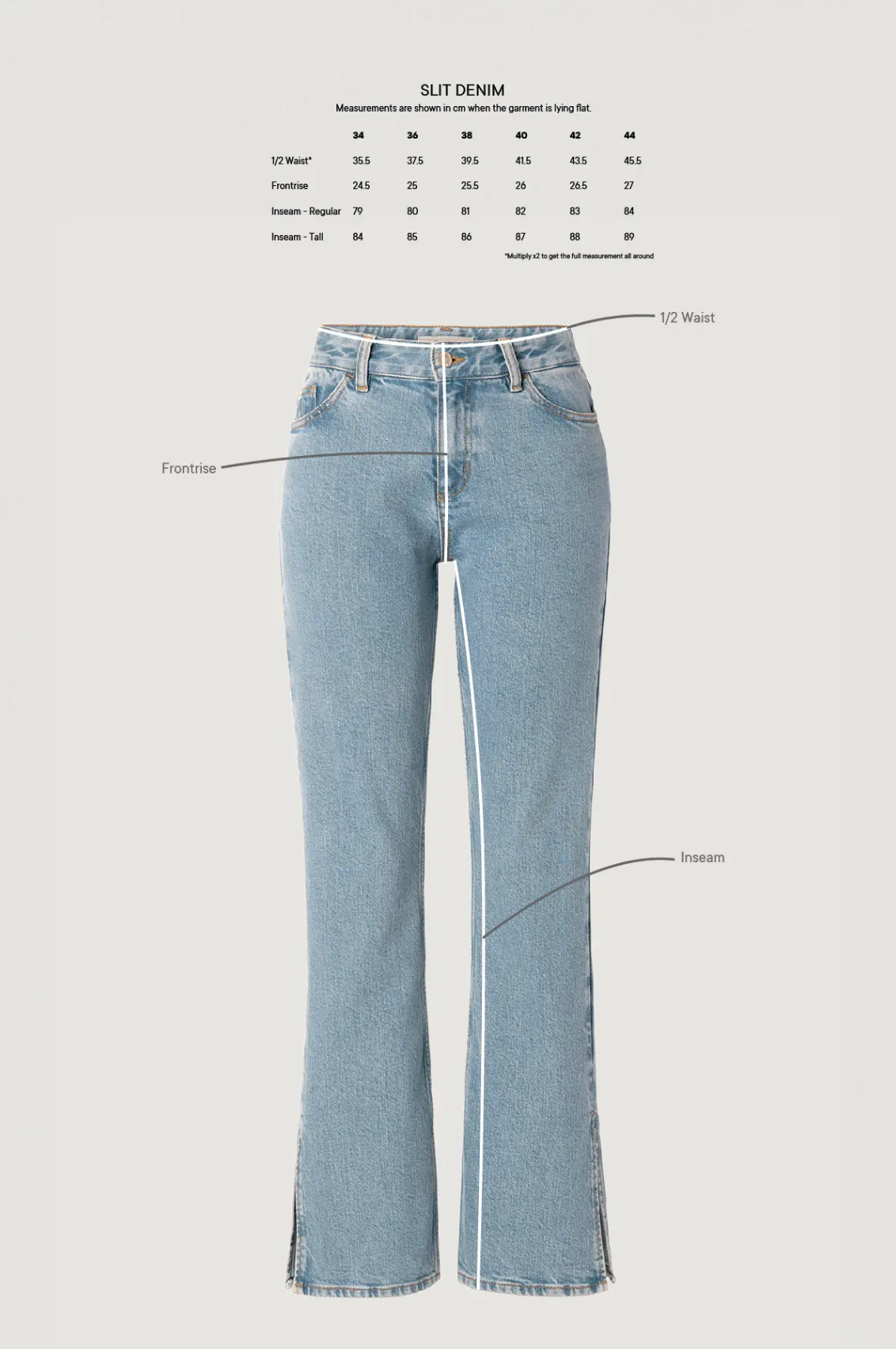 Slit Denim Blue Bukser