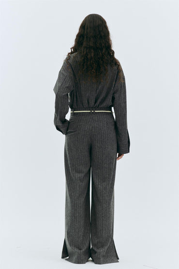 Bukser | Tilda Pants Grey/Black stripes