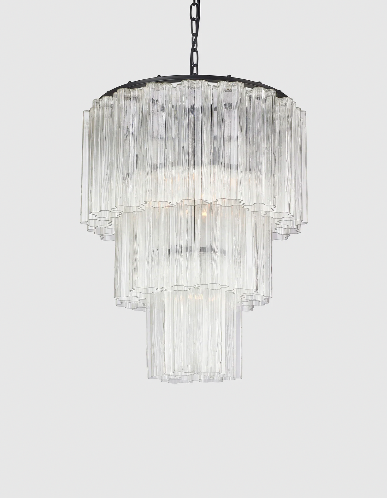 Fontaine Chandelier M Clear/Black Metal Lamper
