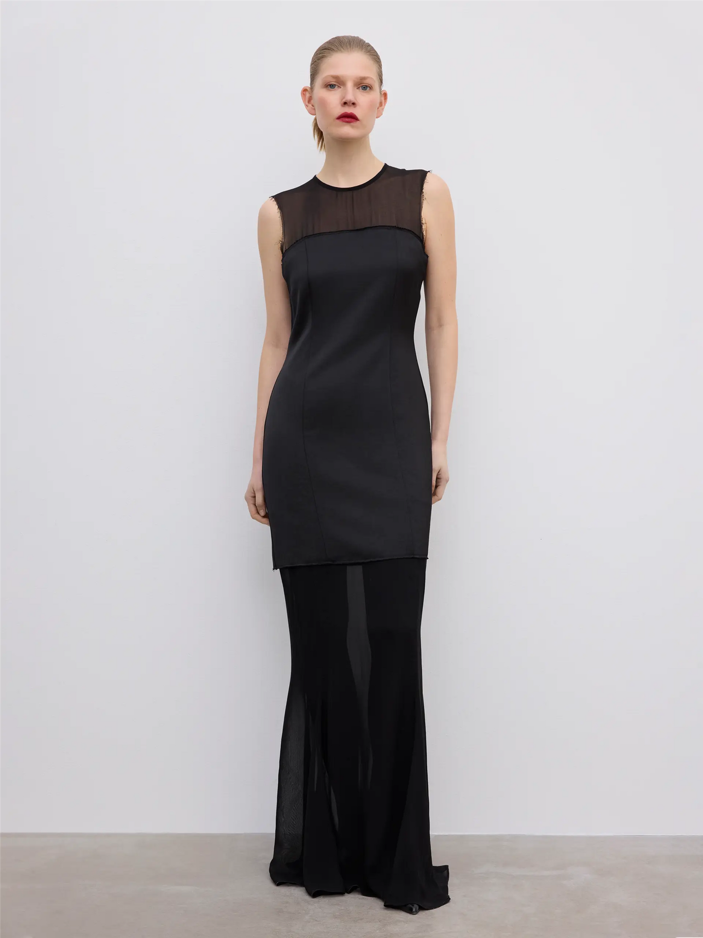 Two-Layer Maxi Dress Black