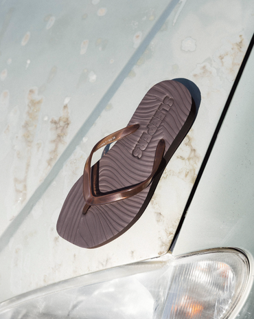 Tapered Platform Flip Flop Brown Transparent Sko
