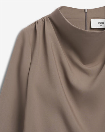 Beverly Top Taupe Grey Bluser