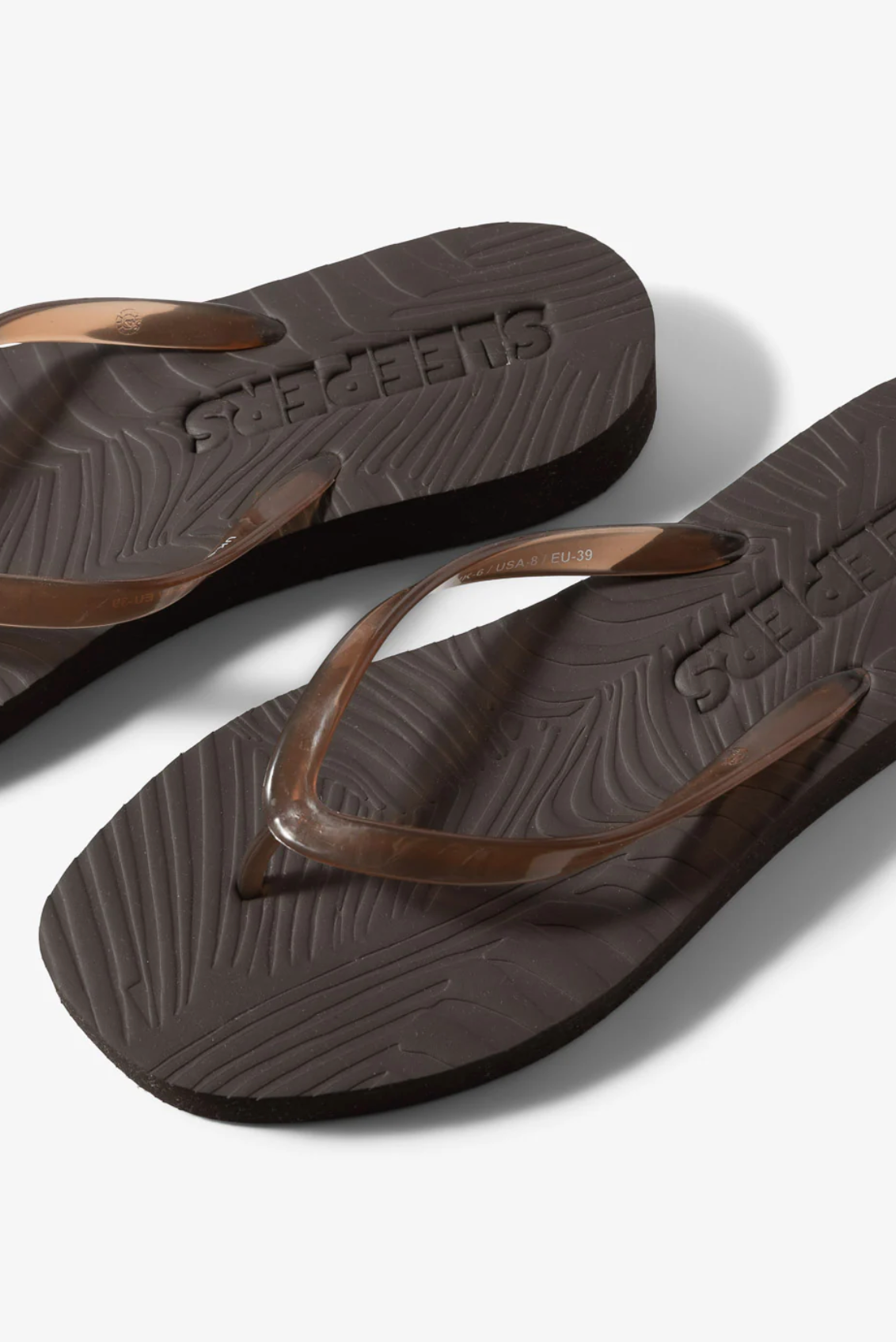 Tapered Platform Flip Flop Brown Transparent Sko