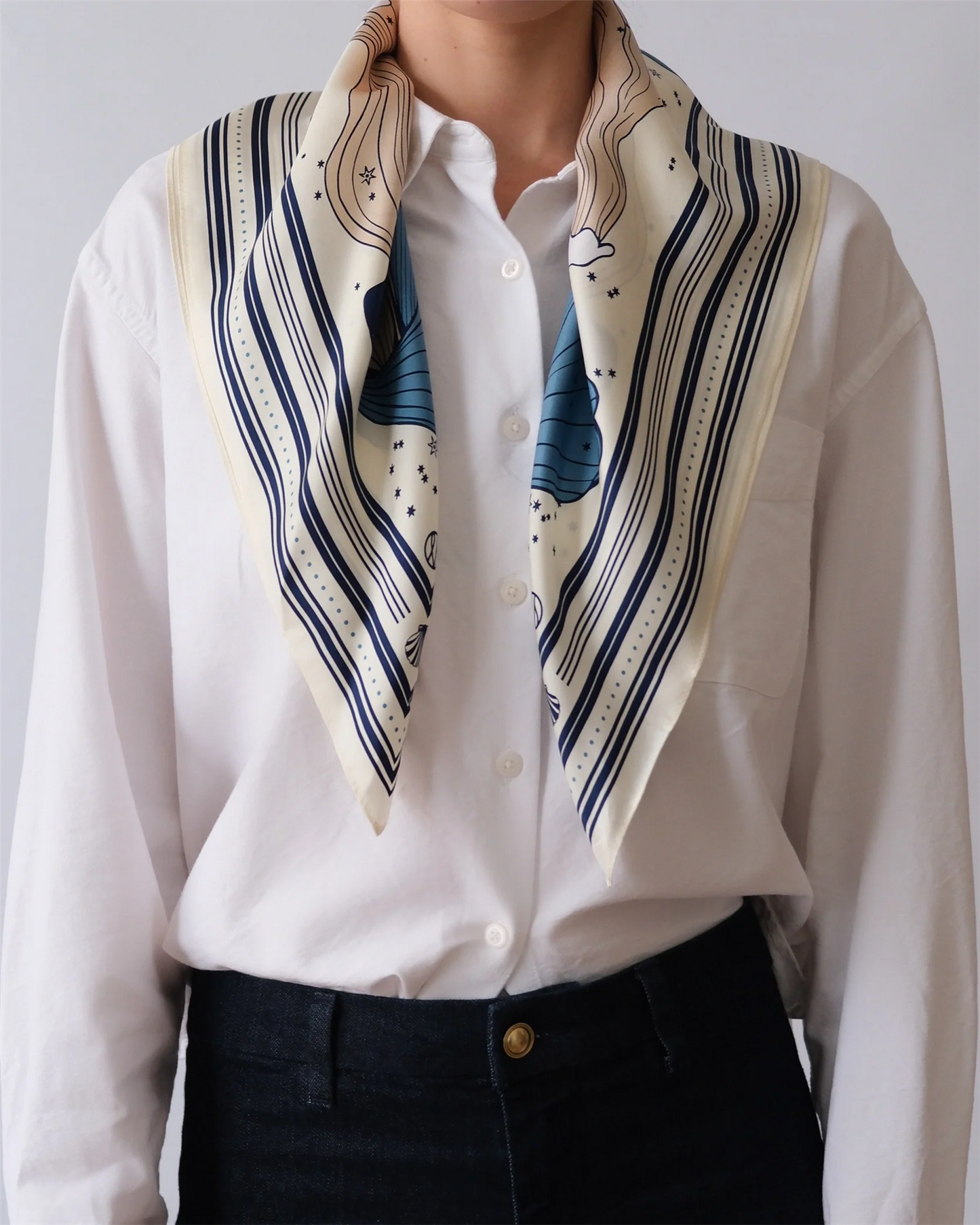 Skjef | Zodiac Scarf - Acquaries - Cream