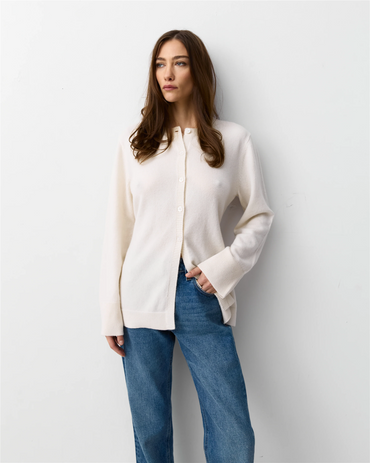 The Slim Cardigan Eco White