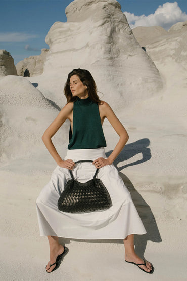 Vesker | Dimple Tote Medium Woven Black