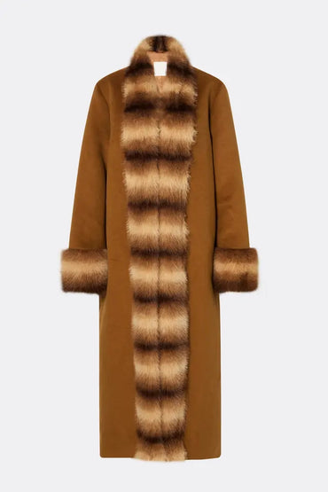 Anouk Yve Faux Fur Wool Coat