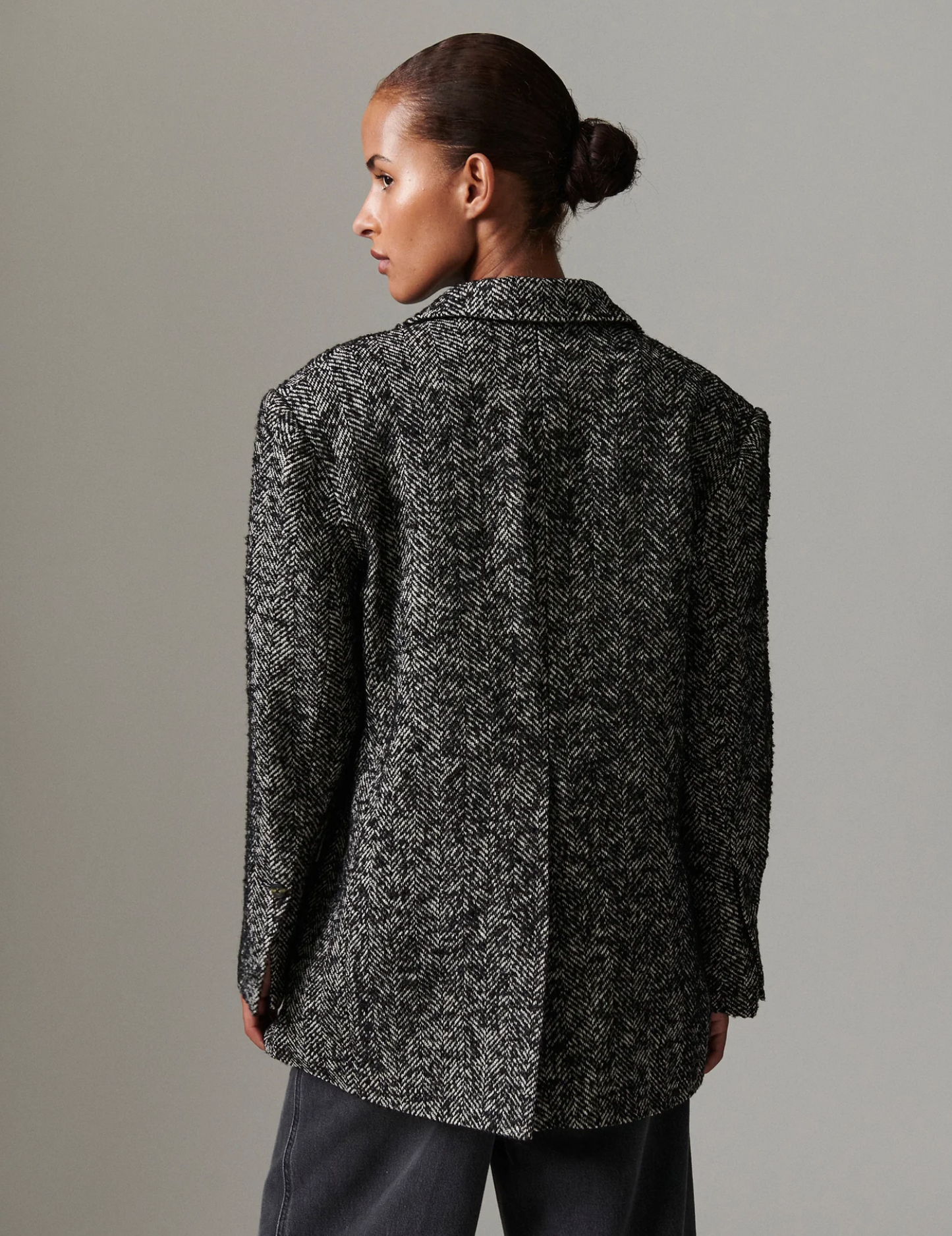 Martha Heavy Slub Wool Black Blazere