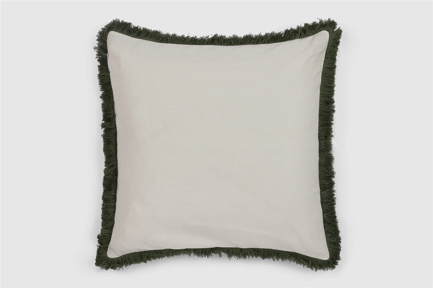 Puter | Fey Fringe Cushion Cover Ivory/Green 50x50