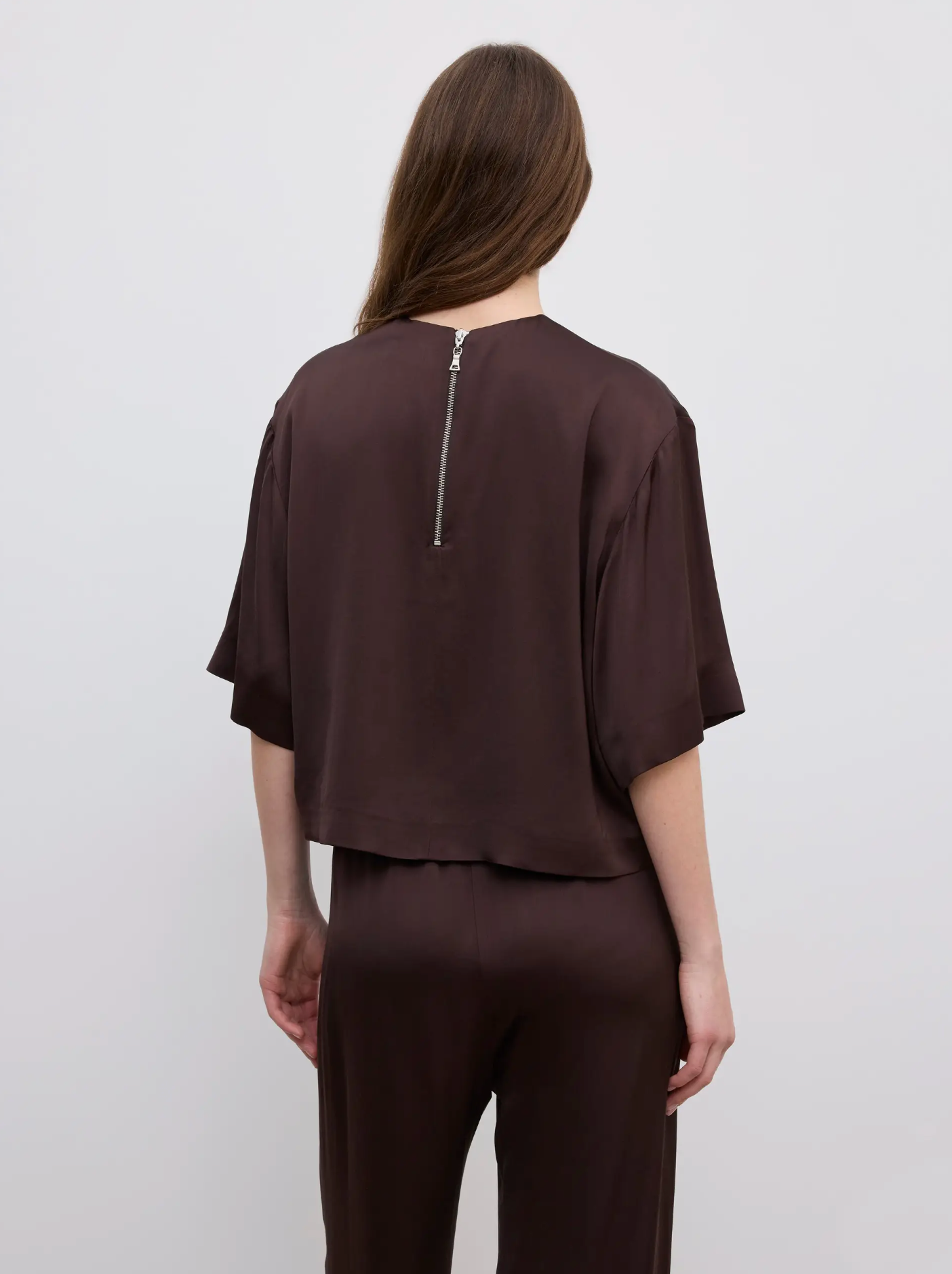 Woven Fluid T-shirt Chocolate Brown Bluser