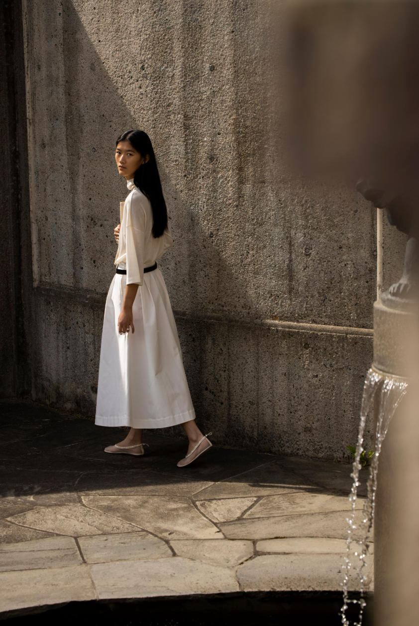 Anna Cotton Skirt White Skjørt