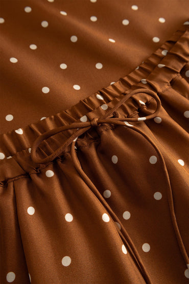 Sally Skirt Dot Print Caramel Skjørt