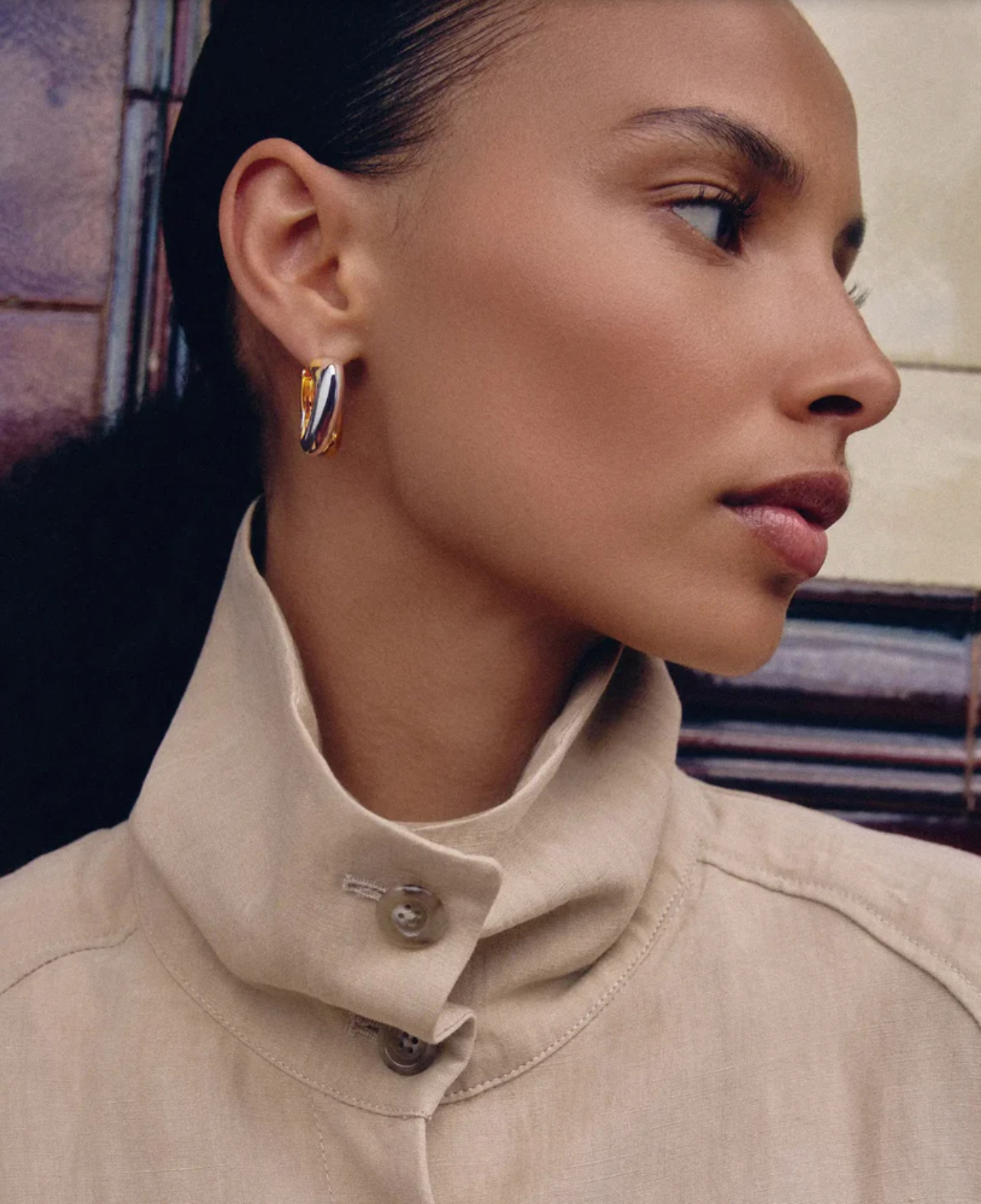 Øredobber | Lucy Williams Chunky Medium Entwine Hoop Earrings
