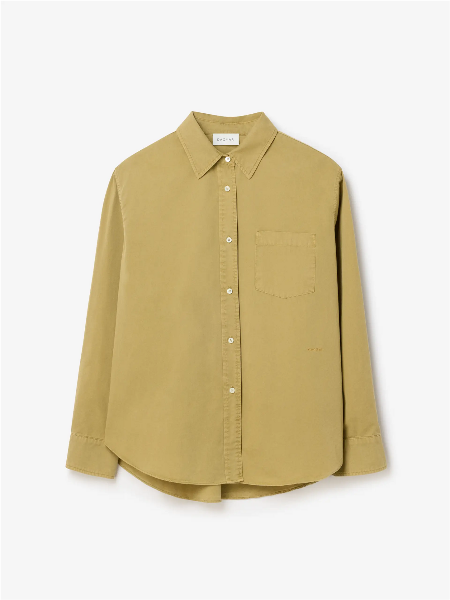 Classic Washed Shirt Light Olive Green Bluser