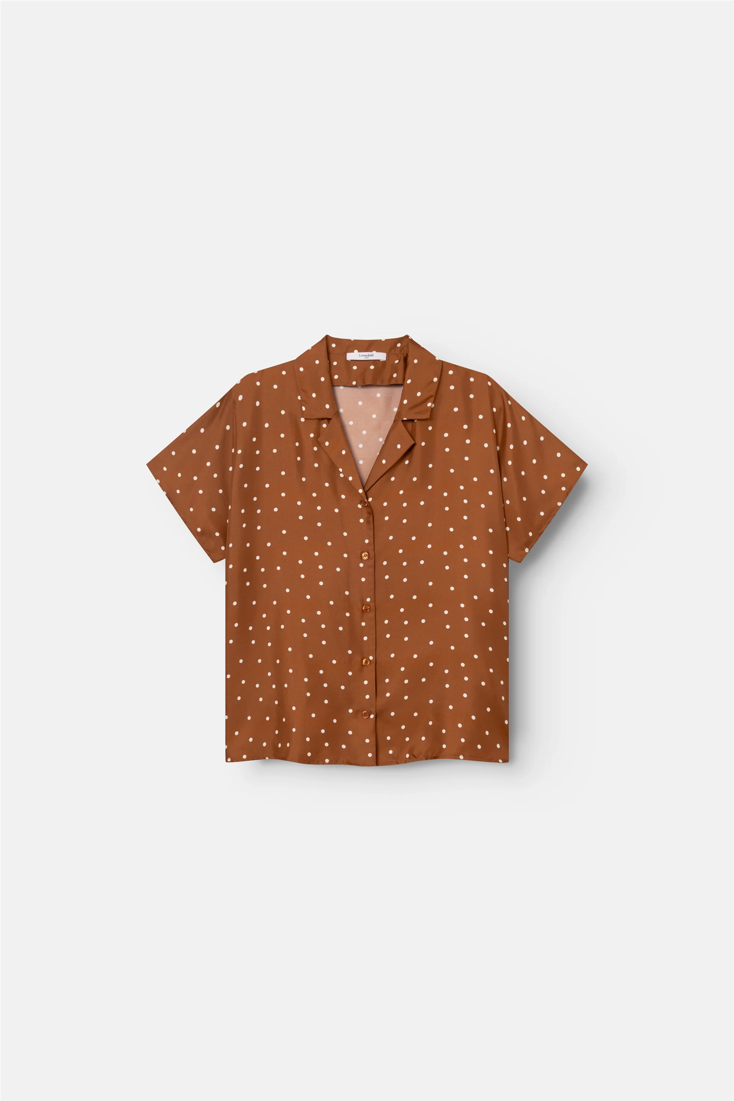 Birna Blouse Dot Print Caramel Bluser