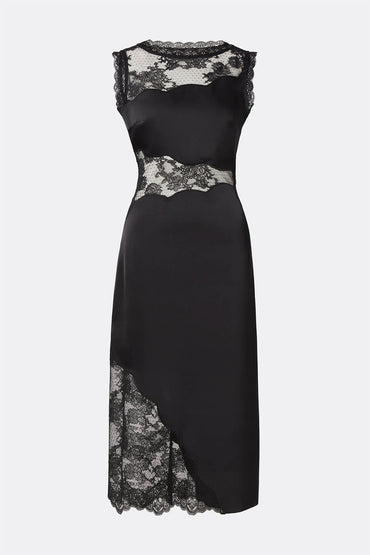 Kjoler | Desire Lace Trimmed Cut Out Midi Dress